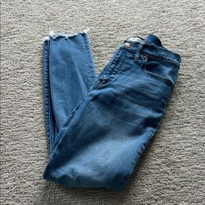 Madewell Distressed Ankle Jeans in Blue